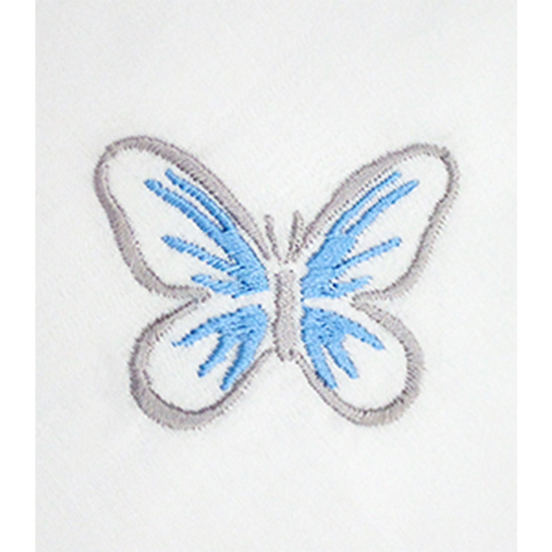 Blue Butterfly Embroidered Bed Set